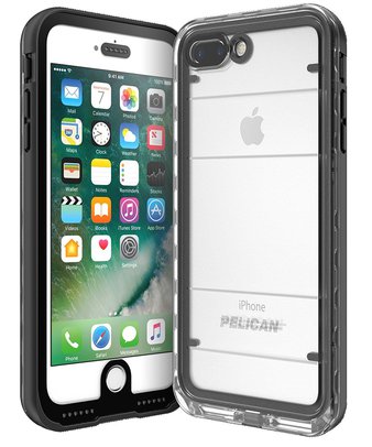 25 Pcs – Pelican C24040-001A-BKCL Marine Waterproof iPhone 7 Plus Case (Black/Clear) – Used – Retail Ready