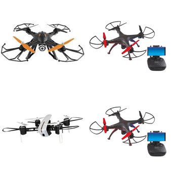 Pallet – 52 Pcs – Drones & Quadcopters Vehicles – Damaged / Missing Parts / Tested NOT WORKING – Protocol, Vivitar