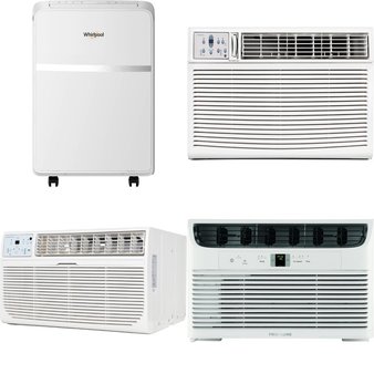 3 Pallets – 34 Pcs – Air Conditioners – Mixed Conditions – WHIRLPOOL, Honeywell, Keystone, Frigidaire