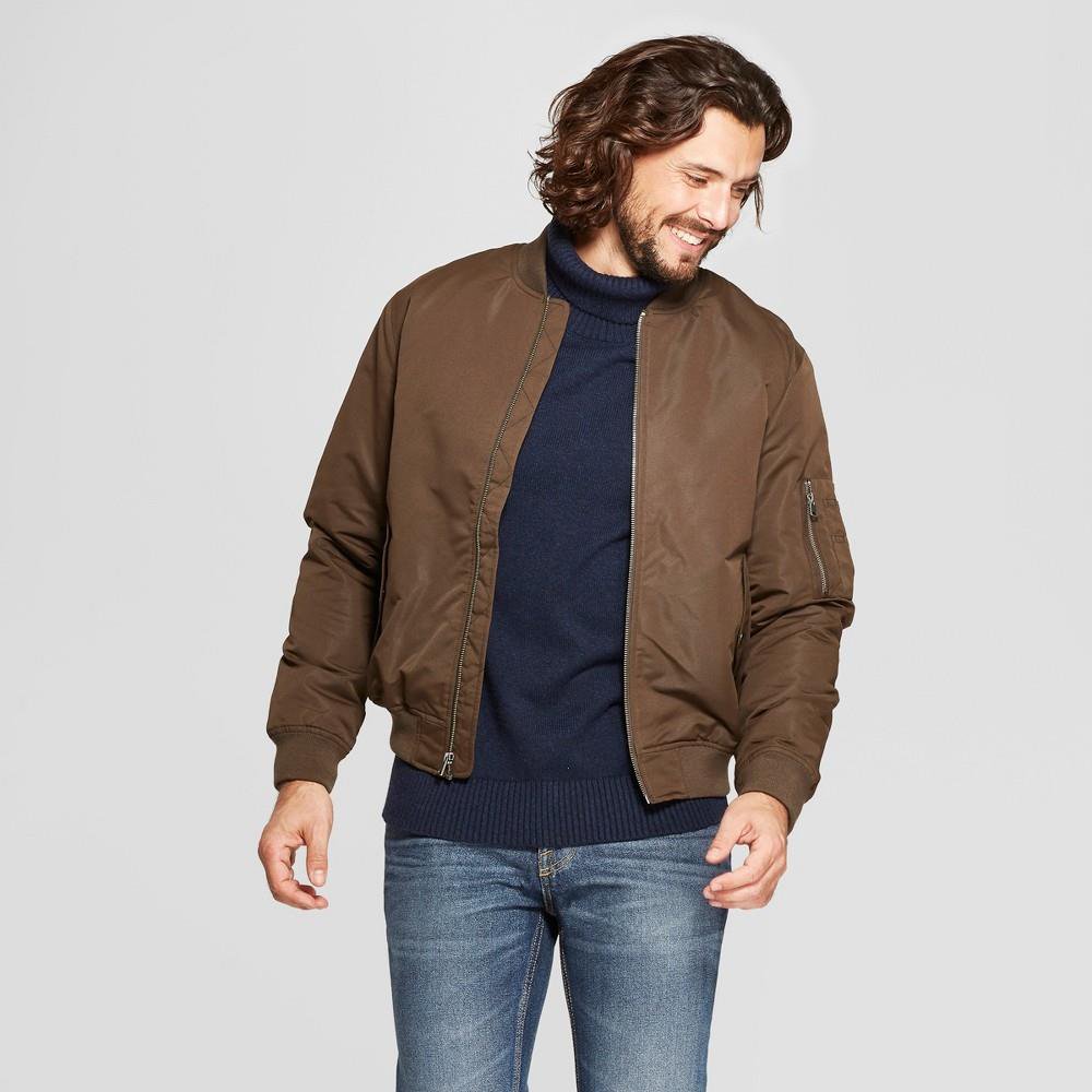 100 Pcs Goodfellow Men s Aviator Bomber Jacket Brown L New