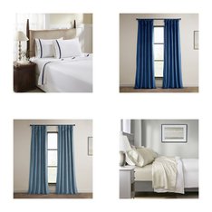 Pallet - 282 Pcs - Lighting & Light Fixtures, Curtains & Window Coverings, Sheets, Pillowcases & Bed Skirts, Bath - Mixed Conditions - Unmanifested Home, Window, and Rugs, Eclipse, Fieldcrest, Sun Zero