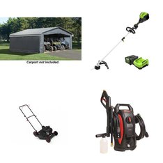 Pallet - 12 Pcs - Trimmers & Edgers, Other, Pressure Washers, Storage & Organization - Customer Returns - Hyper Tough, Ozark Trail, ShelterLogic, GreenWorks Tools