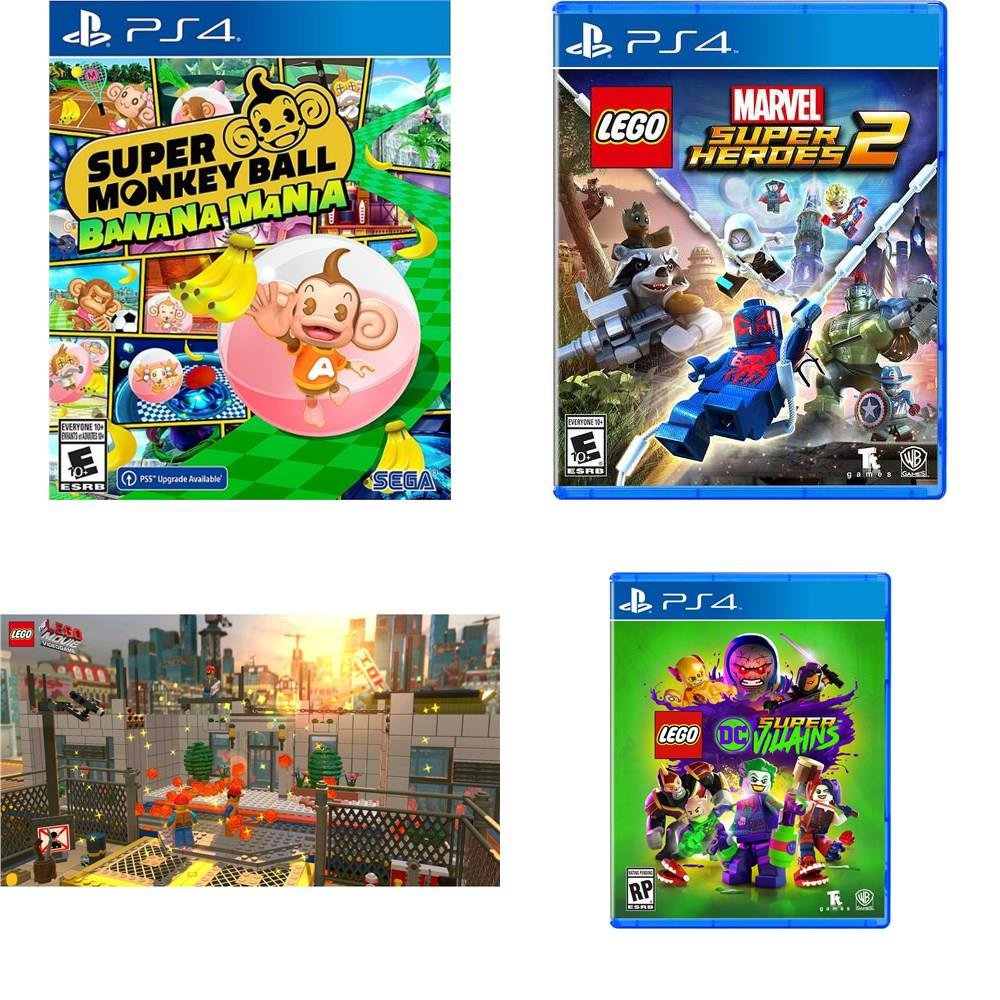 13 Pcs - Sony Video Games - New, Open Box Like New - Monkey Ball Banana Mania - PlayStation 4, LEGO The Movie Videogame (PS4), LEGO Marvel Superheroes 2 - PlayStation 4, LEGO DC Super Villains (PS4)