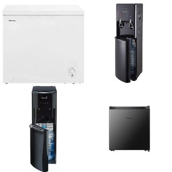 Pallet – 4 Pcs – Freezers, Bar Refrigerators & Water Coolers – Customer Returns – HISENSE, Primo Water, Primo