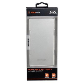 25 Pcs – Blackweb BWA18WI052 Portable Battery With Led Readout, 10400 mah, Silver – Like New – Retail Ready