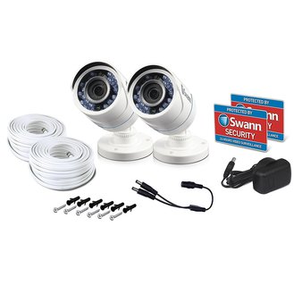 25 Pcs – Swann SWPRO-hdcamwh2-wm Day Night Security Camera Kit Twin Pack – Refurbished (GRADE A)