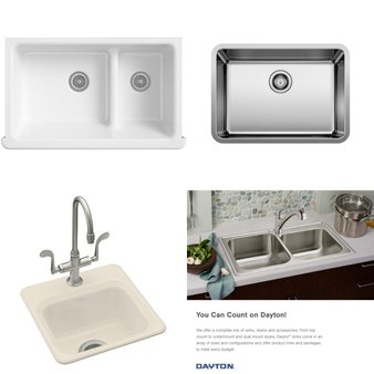 Pallet – 22 Pcs – Kitchen & Bath Fixtures, Hardware – Customer Returns – Kohler, ELKAY, ProFlo, Miseno