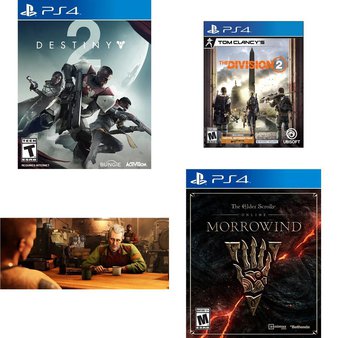 31 Pcs – Sony Video Games – Like New, New, Used – Destiny 2 Standard Edition (PS4), Wolfenstein II: The New Colossus (PS4), Tom Clancy’s The Division 2 (PS4), The Elder Scrolls Online: Morrowind (PS4)