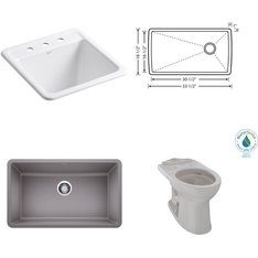 Pallet - 16 Pcs - Kitchen & Bath Fixtures, Hardware - Customer Returns - Kohler, ProFlo, TOTO USA, Blanco