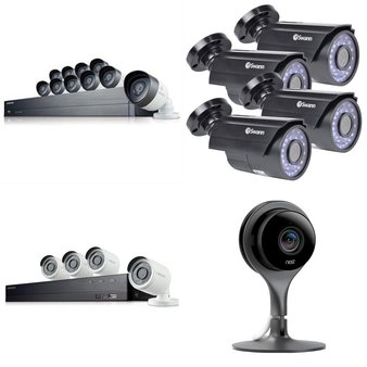 24 Pcs – Security Cameras & Surveillance Systems – Tested Not Working – Samsung, Guardzilla, Motorola, Nest