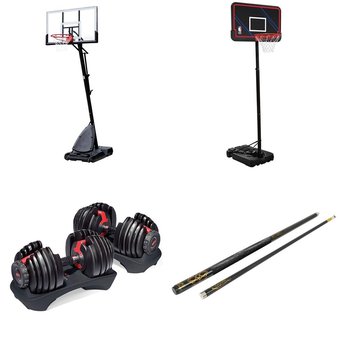 Pallet – 12 Pcs – Outdoor Sports, Game Room, Exercise & Fitness – Customer Returns – Classic Sport, Spalding, Bowflex, NBA