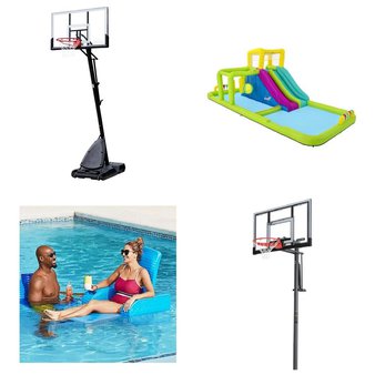CLEARANCE! 3 Pallets – 17 Pcs – Outdoor Sports, Outdoor Play, Pools & Water Fun, Grills & Outdoor Cooking – Customer Returns – Spalding, Member’s Mark, NBA, Lifetime