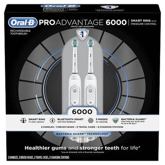 15 Pcs – Oral-B 83529286 ProAdvantage 6000 Power Rechargeable Toothbrush, 2-Pack – New – Retail Ready