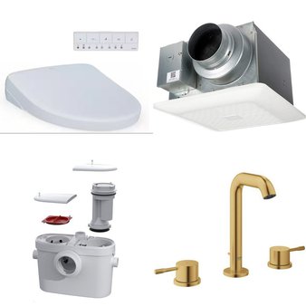 Pallet – 105 Pcs – Hardware, Kitchen & Bath Fixtures, Fans, Lighting & Light Fixtures – Customer Returns – Kohler, Panasonic, Hansgrohe, Blanco