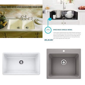 Pallet – 11 Pcs – Kitchen & Bath Fixtures, Hardware – Customer Returns – Kohler, Blanco, ProFlo, ELKAY