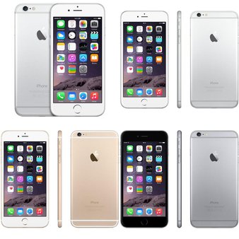 5 Pcs – Apple iPhone 6 – Refurbished (GRADE C – Unlocked – White Box) – Models: MG5X2LL/A, MGAM2LL/A, NGAL2LL/A, MGCN2LL/A