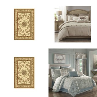 6 Pallets – 242 Pcs – Bedding Sets, Blankets, Throws & Quilts, Curtains & Window Coverings, Sheets, Pillowcases & Bed Skirts – Mixed Conditions – Madison Park, Casual Comfort, Unmanifested Home, Window, and Rugs, North Pole Trading Co