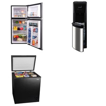 Pallet – 3 Pcs – Freezers, Refrigerators, Bar Refrigerators & Water Coolers – Customer Returns – Arctic King, Frigidaire, Primo