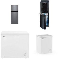 6 Pallets - 29 Pcs - Bar Refrigerators & Water Coolers, Freezers, Refrigerators, Heaters - Customer Returns - HISENSE, Galanz, Primo, Dyna-Glo
