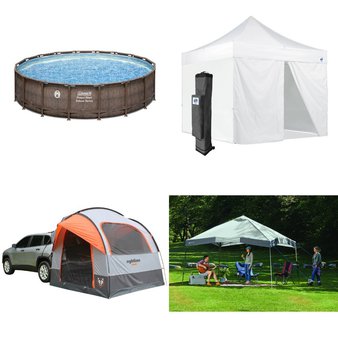 Pallet – 9 Pcs – Camping & Hiking, Pools & Water Fun, Patio – Customer Returns – Ozark Trail, Coleman, E-Z UP, Rightline Gear