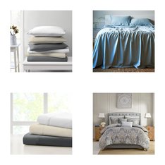6 Pallets - 607 Pcs - Curtains & Window Coverings, Bedding Sets, Sheets, Pillowcases & Bed Skirts, Blankets, Throws & Quilts - Mixed Conditions - Eclipse, Madison Park, Fieldcrest, Elrene Home Fashions