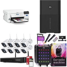 Pallet - 57 Pcs - Speakers, Projector, Accessories, Monitors - Customer Returns - DR.J Professional, Roconia, PrettyCare, CRUA