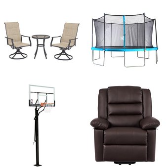 Flash Sale! 2 Pallets – 11 Pcs – Patio, Trampolines, Outdoor Sports, Living Room – Overstock – Mainstays, NBA