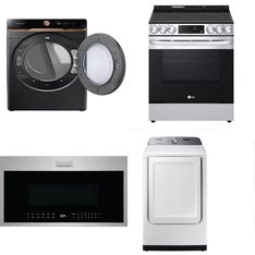 4 Pcs - Laundry, Microwaves, Ovens / Ranges - Used - Samsung, Frigidaire, LG