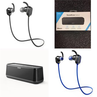 26 Pcs – Anker Headphones & Portable Speakers – Tested Not Working – Models: AK-A3142011, AK-A32330J1, AK-A3106H11, AK-A3233H12