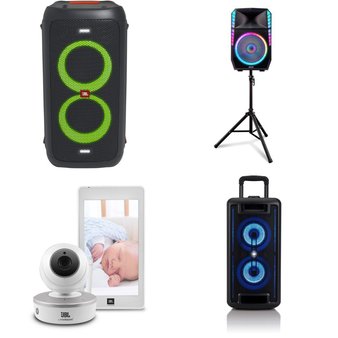 Pallet – 30 Pcs – Portable Speakers, Speakers, Baby Monitors, Networking – Customer Returns – Onn, JBL, Packed Party, ION Total