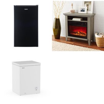 Pallet – 4 Pcs – Refrigerators, Freezers, Fireplaces – Customer Returns – Galanz, HISENSE, Mainstays
