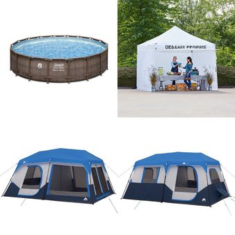 12 Pallets – 285 Pcs – Camping & Hiking, Unsorted, Pools & Water Fun, Safes – Customer Returns – Ozark Trail, Coleman, Ozark, Igloo