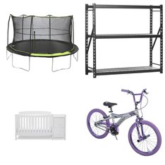 Friday Deals! 2 Pallets – 34 Pcs – Trampolines, Baby, Cycling & Bicycles, Storage & Organization – Overstock – JumpKing, Delta Children, EDSAL, Huffy Bicycle Company