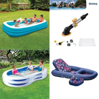Pallet – 31 Pcs – Pools & Water Fun, Not Powered, Hot Tubs & Saunas – Customer Returns – Play Day, Summer Waves, Bestway, SwimSchool