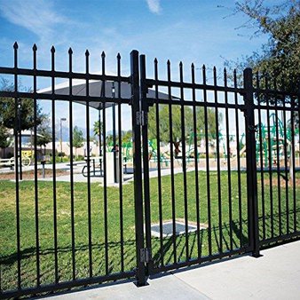 10 Pcs – Xcel Fence EGBR5842-N2P Aspen Style 3-Rail Steel Fence Gate, Powder-Coated Black, 4ft x 5ft – Used – Retail Ready
