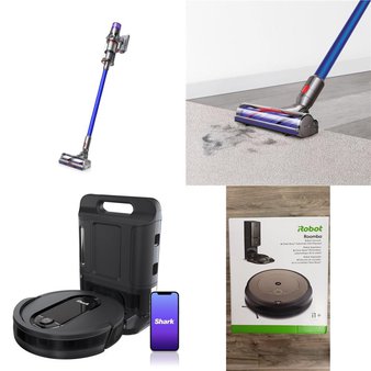 Pallet – 24 Pcs – Vacuums – Damaged / Missing Parts / Tested NOT WORKING – iRobot, Shark, Tineco, Hoover