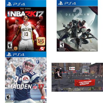 27 Pcs – Sony Video Games – New – NBA 2K17 (PS4), Madden NFL 17 Standard Edition, (PS4), NBA 2K18 (PS4), Destiny 2 (PS4)