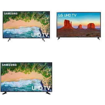 3 Pcs – LED/LCD TVs (58″ – 65″) – Refurbished (GRADE A, No Stand) – Samsung, LG Electronics