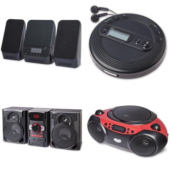 CLEARANCE! Pallet – 72 Pcs – Speakers, Accessories, Shelf Stereo System, Boombox – Customer Returns – onn., Onn, One For All