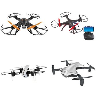 Pallet – 59 Pcs – Drones & Quadcopters Vehicles – Damaged / Missing Parts / Tested NOT WORKING – Protocol, Vivitar