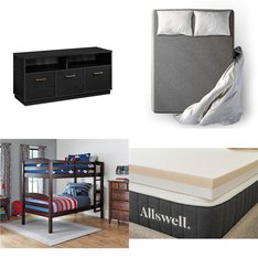CLEARANCE! Truckload – 26 Pallets – 208 Pcs – Covers, Mattress Pads & Toppers, TV Stands, Wall Mounts & Entertainment Centers, Kids, Living Room – Customer Returns – Mainstay’s, Better Homes & Gardens, Allswell, Ayer Comfort