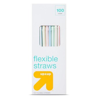 25 Pcs – Up & Up Flexible Straws 100ct – New, Like New, Open Box Like New – Retail Ready