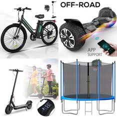 CLEARANCE! Pallet - 17 Pcs - Powered, Unsorted, Patio, Cycling & Bicycles - Customer Returns - SEGMART, MotorGenic, MAGIC HOVER, SANOPY