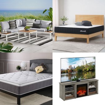 Flash Sale! 3 Pallets – 49 Pcs – TV Stands, Wall Mounts & Entertainment Centers, Dining Room & Kitchen, Decor, Mattresses – Overstock – Mainstays, onn., Way to Celebrate!, Furinno