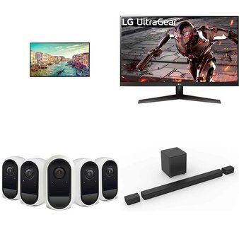 Pallet – 23 Pcs – Monitors, Security & Surveillance, Speakers – Damaged / Missing Parts / Tested NOT WORKING – LG, Samsung, Swann, SHARPER IMAGE