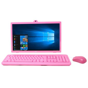 12 Pcs – EVOO EV-AIO-185-1-PK 18.5″ All-in-One Desktop with Wired Keyboard and Mouse, Windows 10 Home, Quad Core, HDMI, Webcam, Pink – Refurbished (GRADE A)