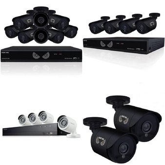 6 Pcs – Security Cameras & Surveillance Systems – Tested Not Working – Night Owl, Samsung