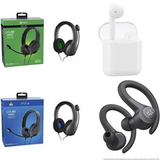 Pallet - 292 Pcs - Audio Headsets, In Ear Headphones, Sony, Batteries & Chargers - Customer Returns - PDP, Onn, JLab, Electronic Arts