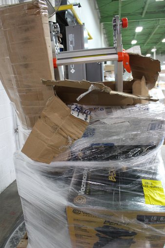 Pallet – 14 Pcs – Storage & Organization, Arts & Crafts – Customer Returns – Henkel Corporation, AMKO Displays, Clauss, Stack-On