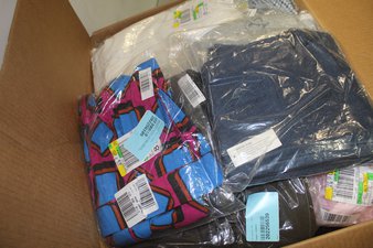 1 Parcel Box – 56 Pcs – Like New and New Apparel – Dress Shirts, T-Shirts, Polos, Sweaters, Jeans, Pants & Shorts – JC Penney